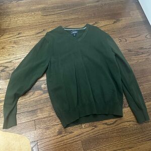 Lands end green supima cotton sweater large